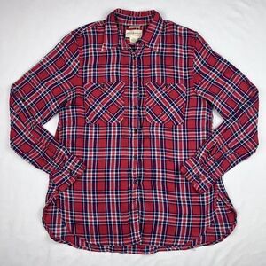 Denim & Supply Medium Ralph Lauren Red Blue Plaid Pocket Button Up Shirt
